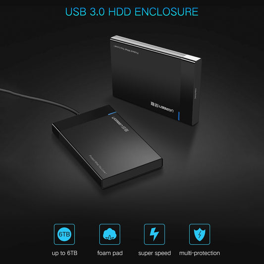 Rack UGREEN US221 para HDD / SSD SATA 2.5 polegadas, USB 3.0, Preto