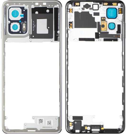 Carcasa Mijloc Motorola Moto G73, Prateada (Lucent White), Service Pack 5S58C22265