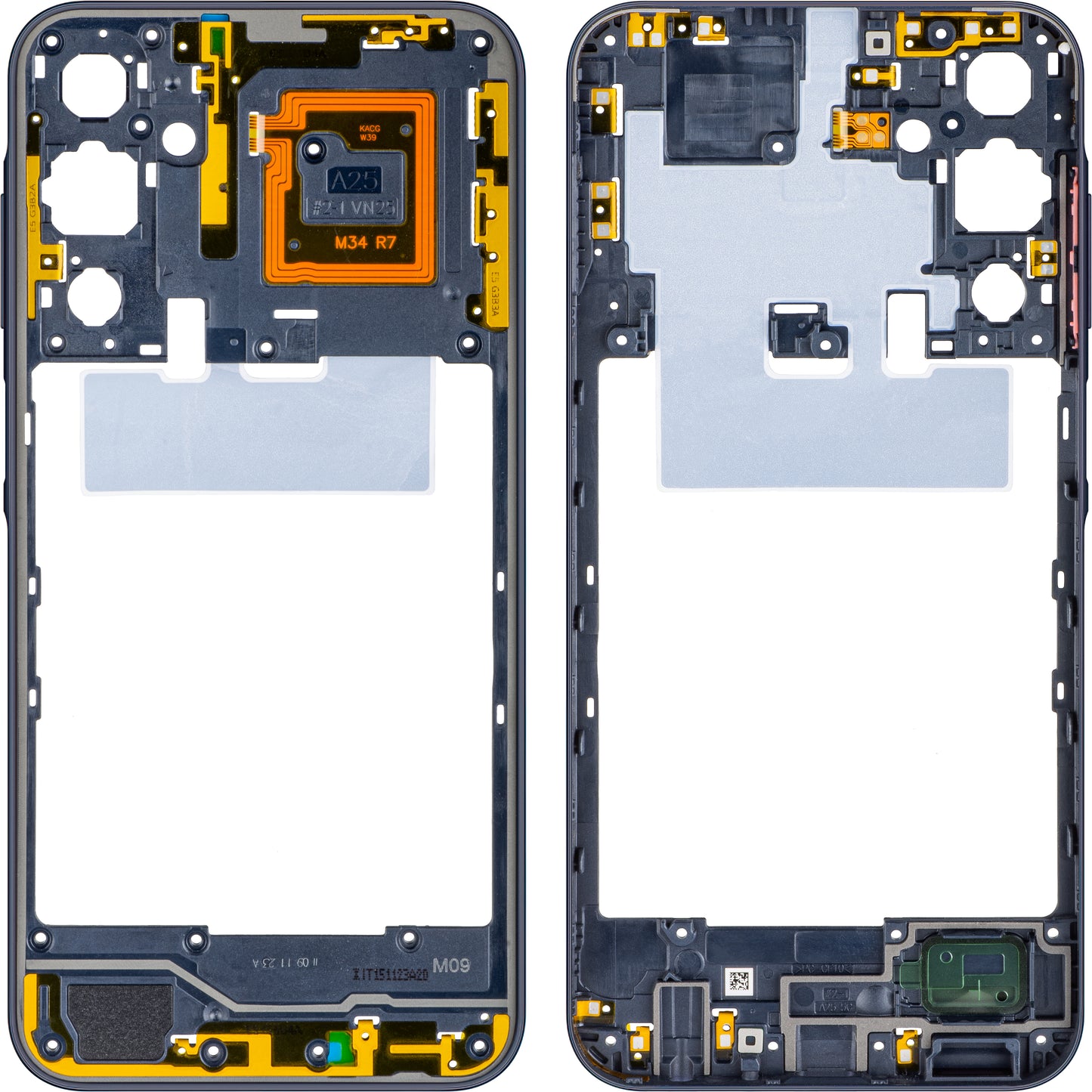 Carcaça Intermédia Samsung Galaxy A25 A256, Preta