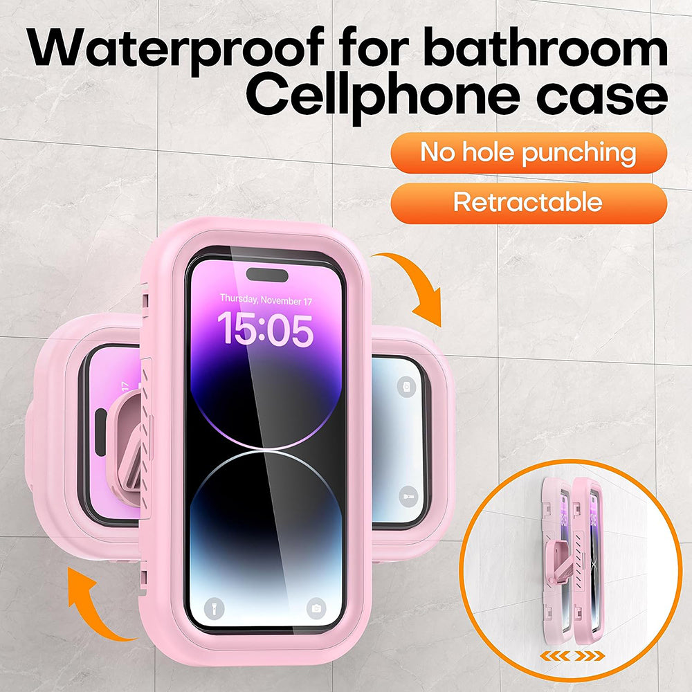 Carcasa de Parede com Membrana Tátil Techsuit LC-999 para Telefone, à Prova de Água, Rosa Dourado