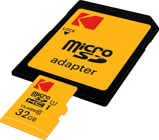 Cartão de Memória microSDHC Kodak Premium Performance, 32Gb, Classe 10 / UHS-1 U1, Com Adaptador EKMSDM32GHC10K