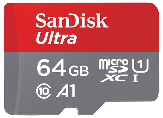 Cartão de Memória microSDXC SanDisk Ultra Android A1, 64Gb, Classe 10 / UHS-1 U1, Com Adaptador SDSQUAB-064G-GN6MA