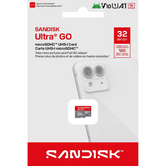 Cartão de Memória microSDHC SanDisk Ultra GO Android A1, 32Gb, Classe 10 / UHS-1 U1 SDSQUGN-032G-GN6MN