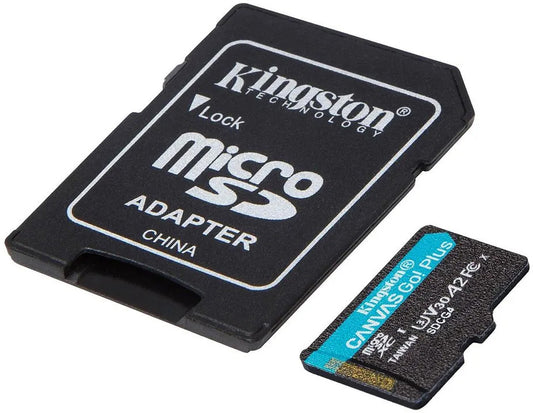Cartão de Memória microSDXC Kingston Canvas Go Plus Android A2, 128Gb, Classe 10 / UHS-1 U3, Com Adaptador SDCG4/128GB