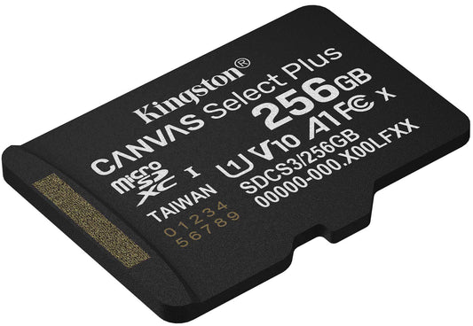 Cartão de Memória microSDXC Kingston Canvas Select Plus Android A1, 256Gb, Classe 10 / UHS-1 U1 SDCS3/256GBSP