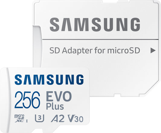Cartão de memória microSDXC Samsung Evo Plus, 256 Gb, Classe 10 / UHS-1 U3, com adaptador MB-MC256SA/EU MB-MC256SA/EU