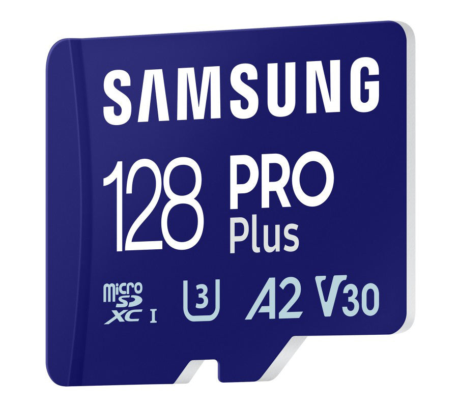Cartão de Memória microSDXC Samsung PRO Plus, 128Gb, Classe 10 / UHS-1 U3, com Leitor de Cartão MB-MD128SB/WW