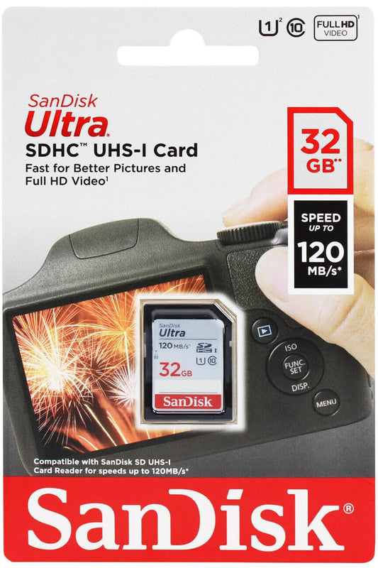 Cartão de Memória SDHC SanDisk Ultra, 32Gb, Classe 10 / UHS-1 U1 SDSDUN4-032G-GN6IN