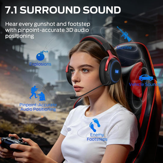 Auriculares Gaming Sem Fios Monster Mission 350, BT / Wi-Fi / Com Fio, Pretos