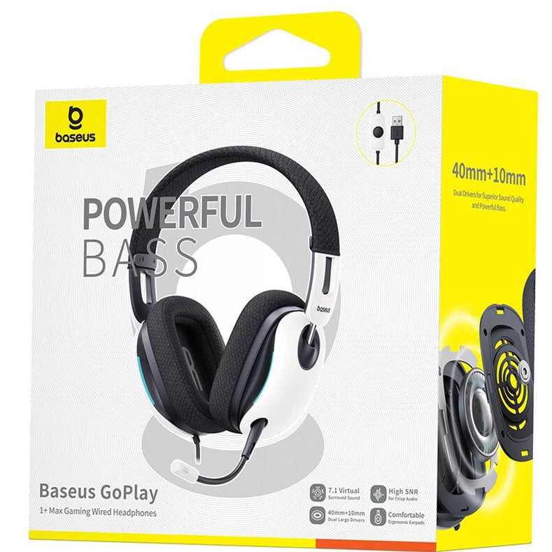 Auscultadores Gaming USB Baseus GoPlay 1+ Max, Brancos A00181003213-00