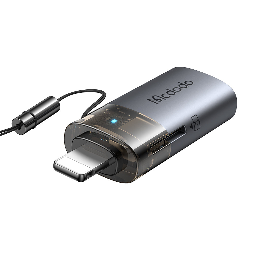 Leitor de Cartão Lightning McDodo OT-7850, USB-A (OTG) - microSD, Preto