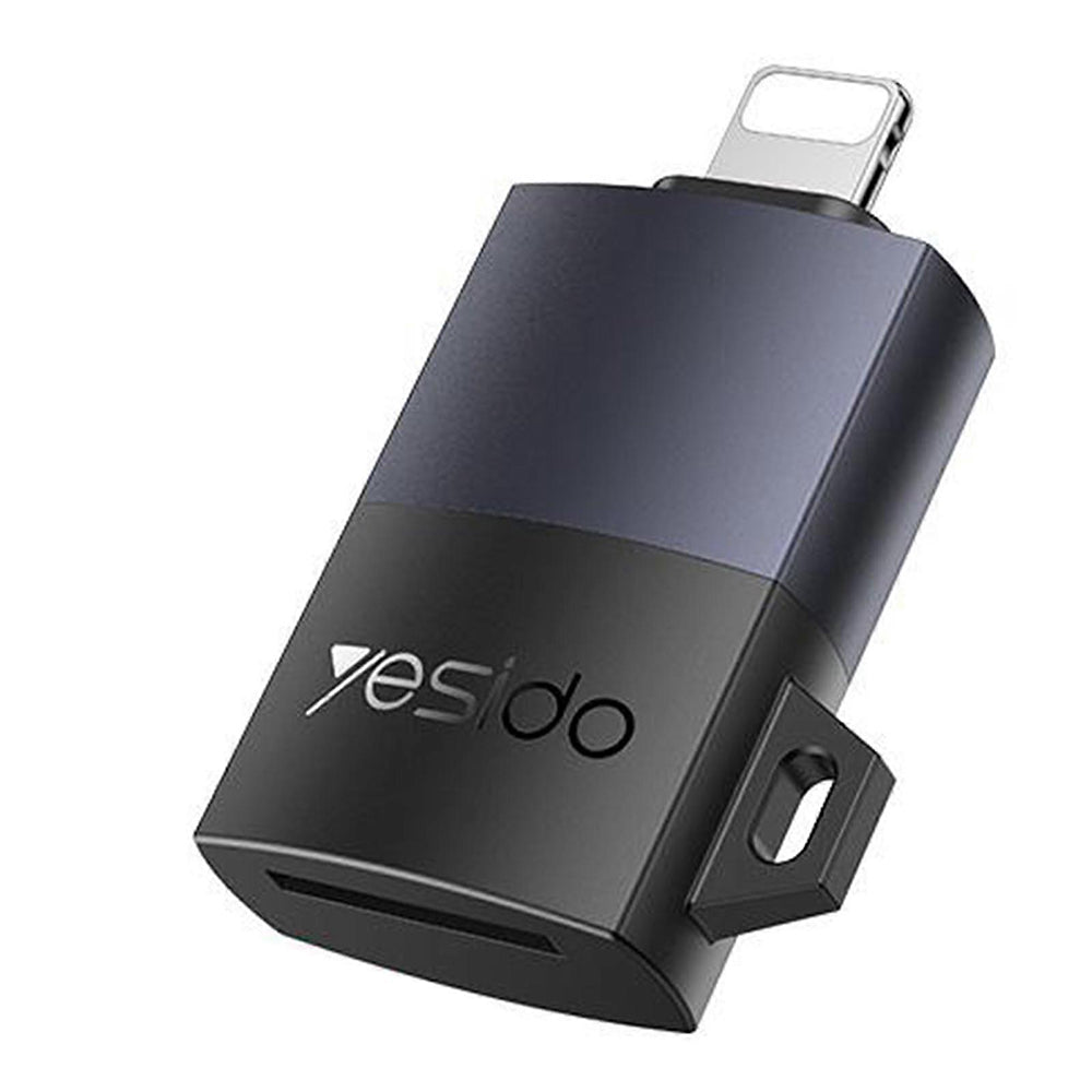 Leitor de Cartão Lightning Yesido GS38, microSD, Cinzento