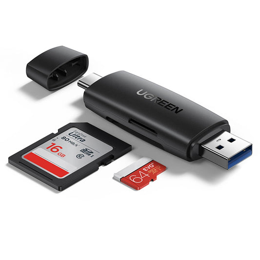 Leitor de cartões USB / USB-C UGREEN CM304, SD - microSD, preto