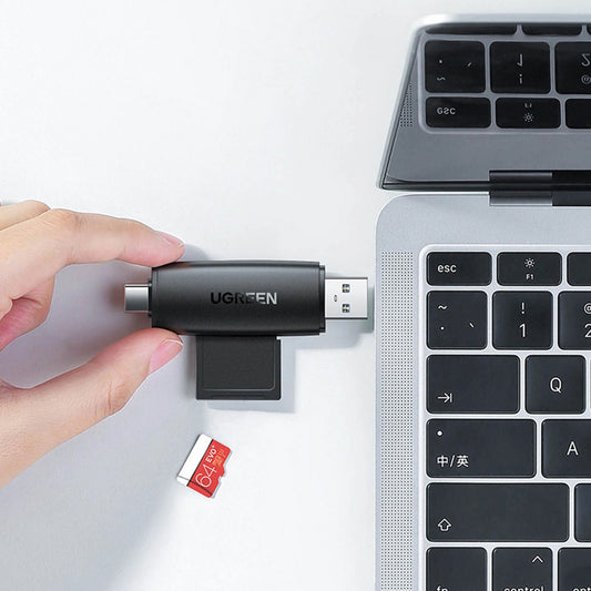 Leitor de cartões USB / USB-C UGREEN CM304, SD - microSD, preto