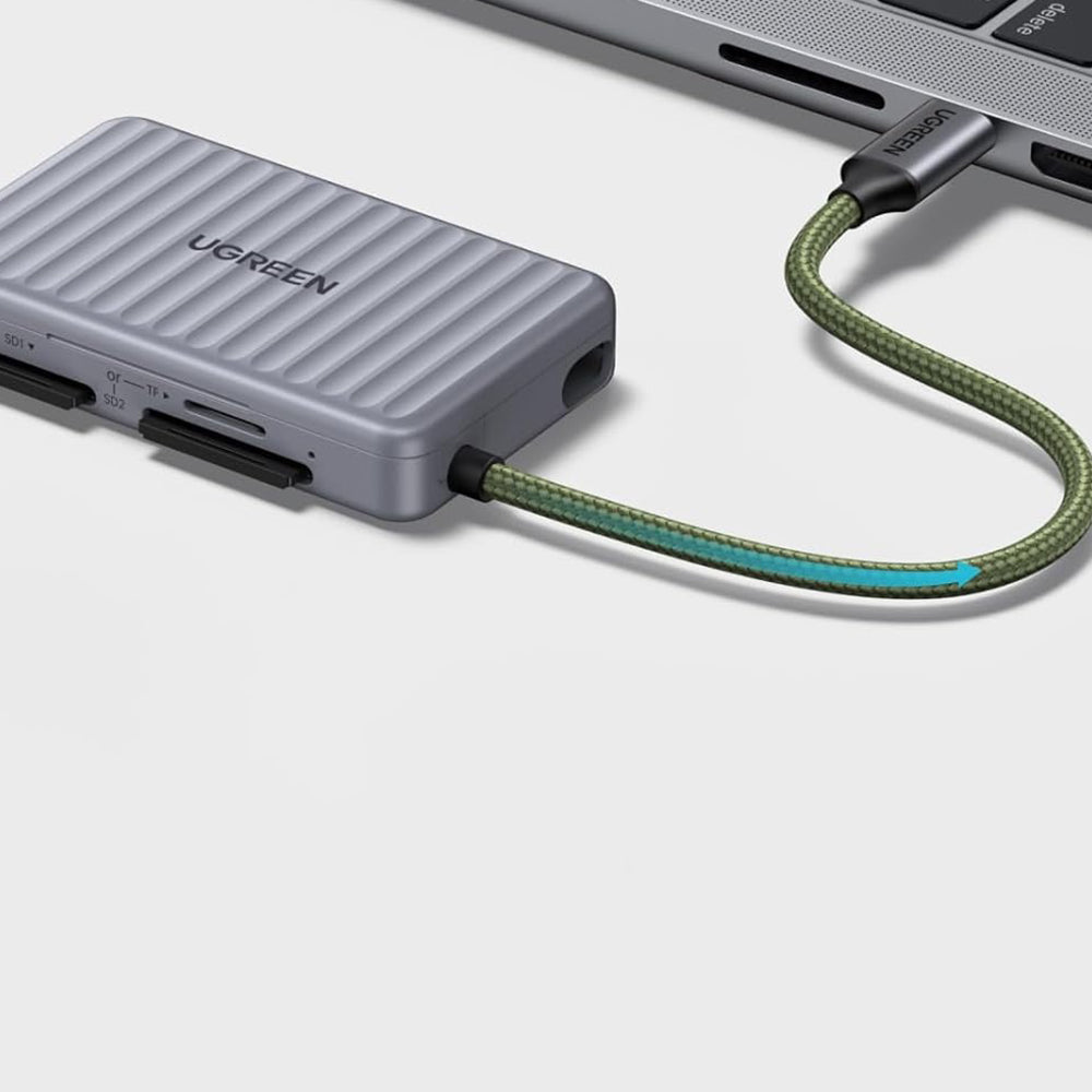 Leitor de Cartão USB-C com Organizador UGREEN 55886, 2 x SD - microSD, Cinzento