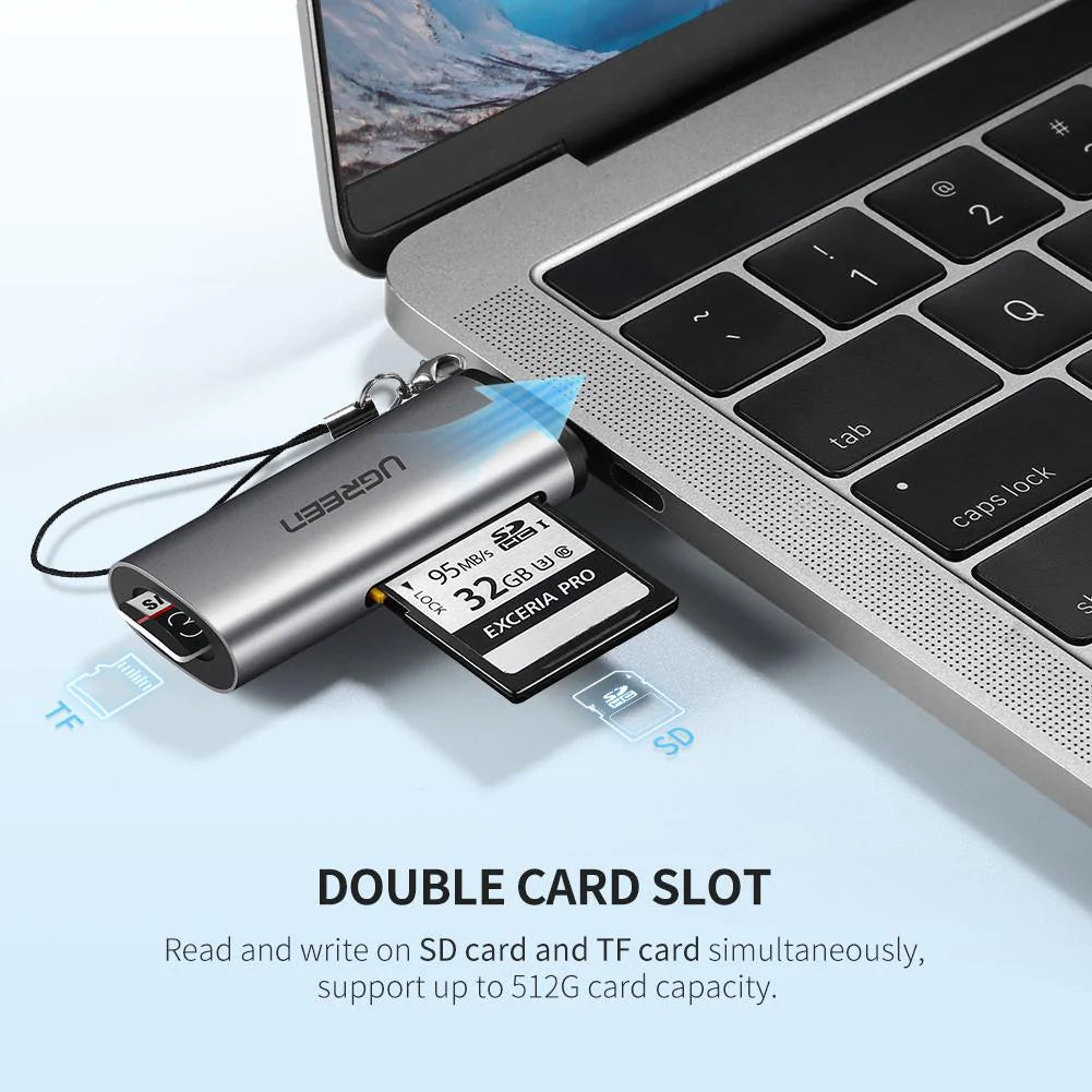 Leitor de Cartão USB-C UGREEN CM184, SD - microSD, Cinzento