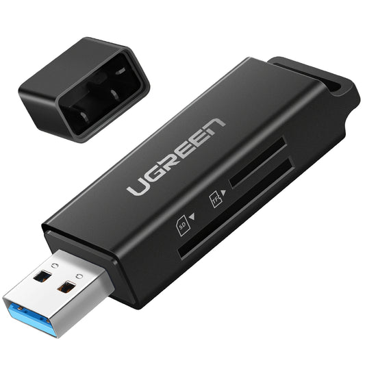 Leitor de cartões USB 3.0 UGREEN CM104, SD - microSD, preto