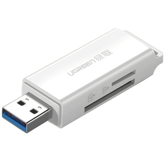 Leitor de cartões USB 3.0 UGREEN CM104, SD - microSD, Branco