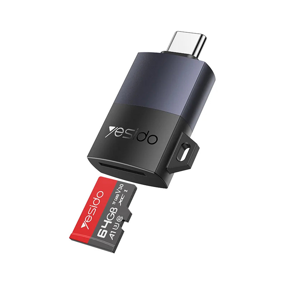 USB-C Yesido GS37 Card Reader, microSD, Black