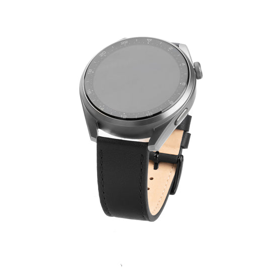 Curea Fixed Leather para Huawei Watch / Xiaomi Watch Series, 22mm, Preta.