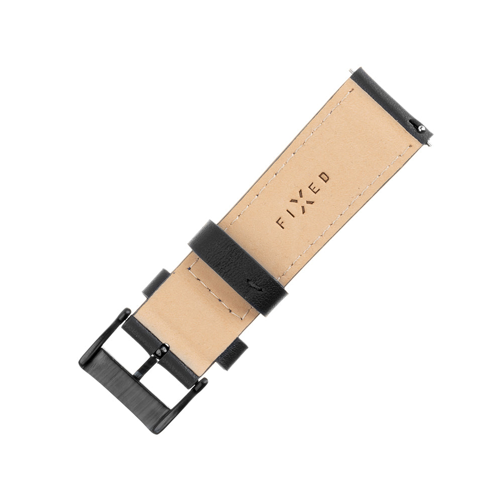 Curea Fixed Leather para Huawei Watch / Xiaomi Watch Series, 22mm, Preta.
