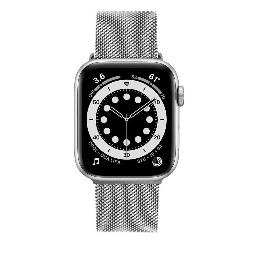 Pulseira Fixed Mesh para Apple Watch 49mm / 46mm / 45mm / 44mm / 42mm Series, Prateada