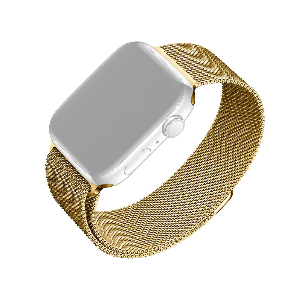 Fixed Mesh Strap for Apple Watch 49mm / 46mm / 45mm / 44mm / 42mm Series, Gold