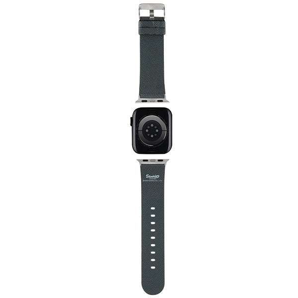 Pulseira Hello Kitty Leather Kitty Head para Apple Watch 42mm / 41mm / 40mm / 38mm Series, Preta
