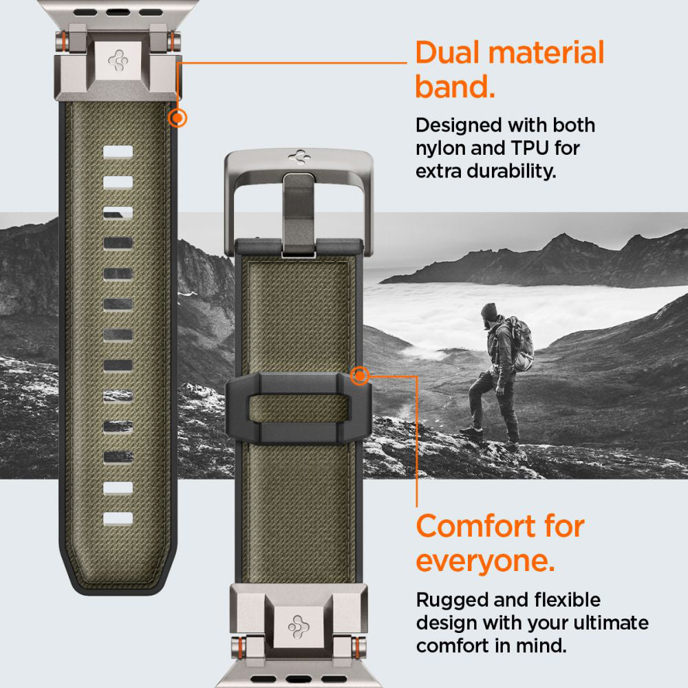 Spigen DuraPro Armor Strap for Apple Watch 49mm / 46mm / 45mm / 44mm / 42mm Series, Green AMP09102