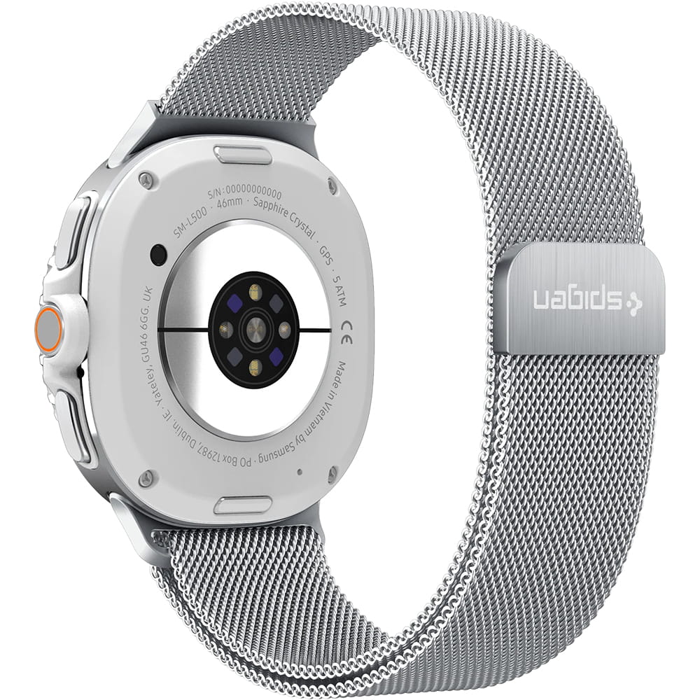 Pulseira Spigen Metal Fit para Samsung Galaxy Watch9 / Watch8 / Watch8 Classic Series, Prateada AMP10121