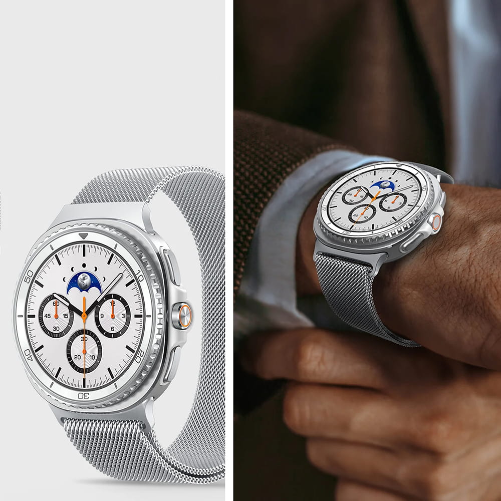 Pulseira Spigen Metal Fit para Samsung Galaxy Watch9 / Watch8 / Watch8 Classic Series, Prateada AMP10121