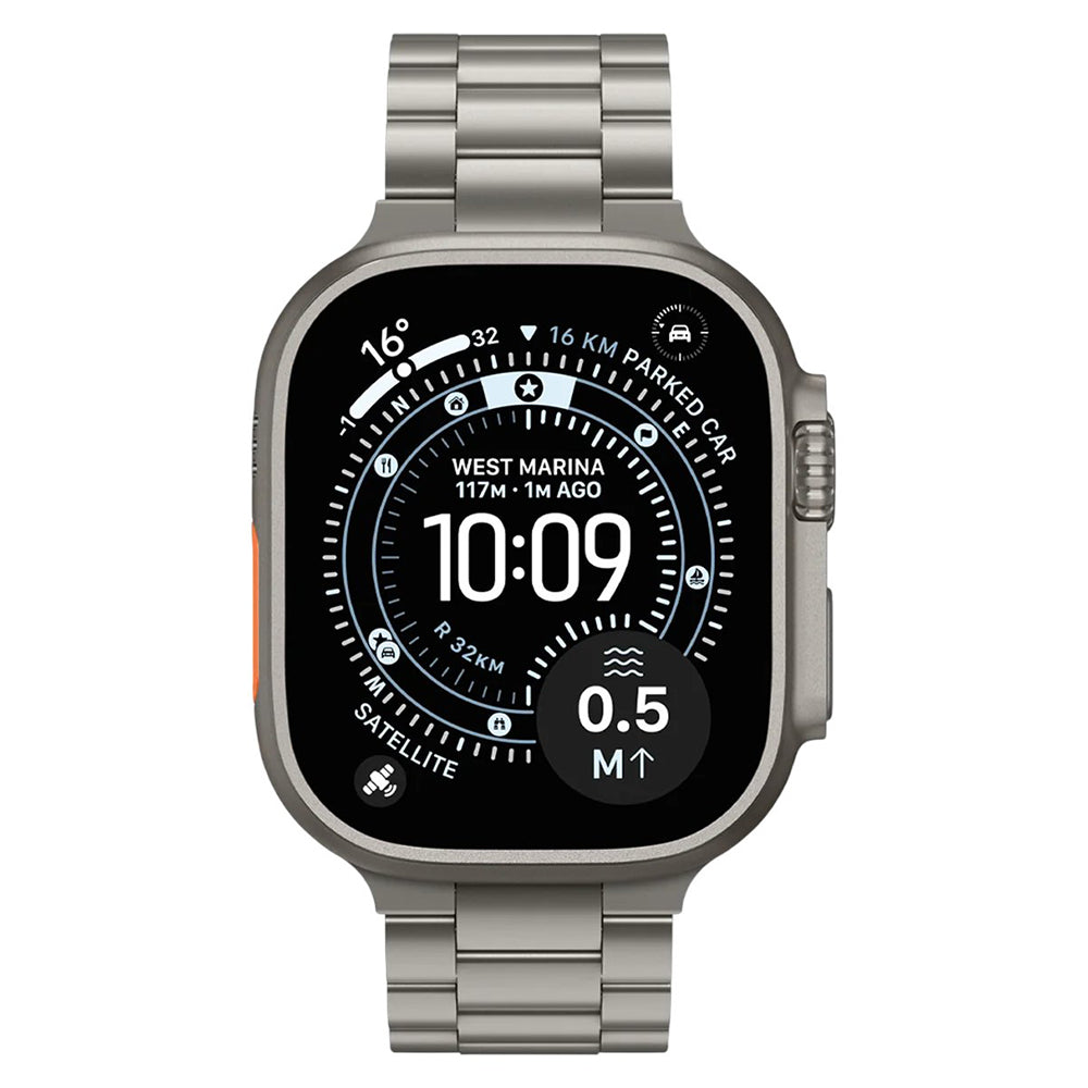 Bracelete Spigen Modern Fit Titanium para Apple Watch Series 49 mm / 46 mm / 45 mm / 44 mm, Cinzento AMP09105
