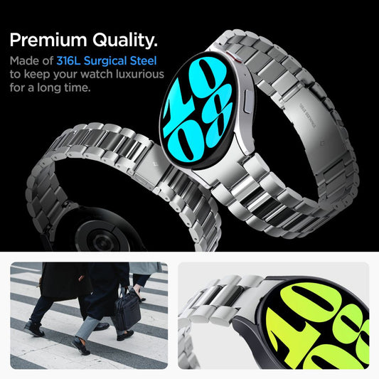 Curea Spigen Modern Fit para Samsung Galaxy Watch6 44mm, Prateada