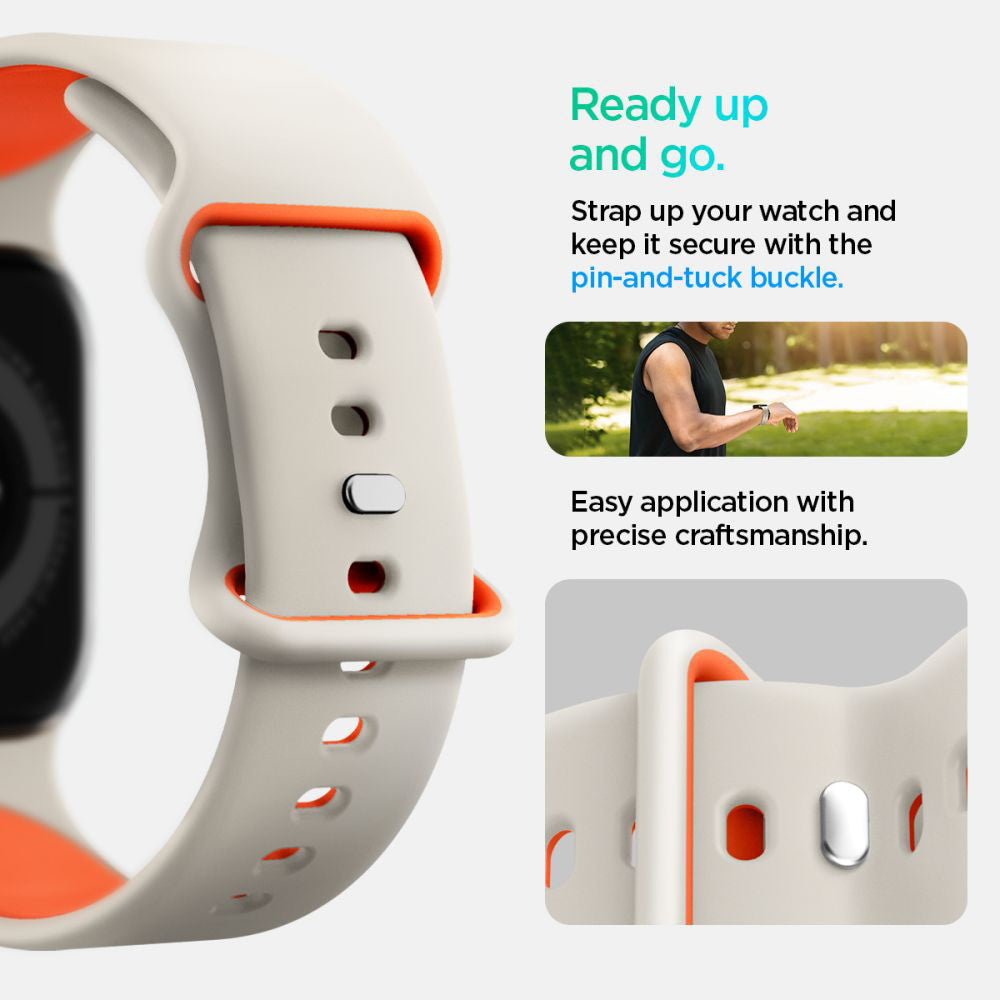 Correia Spigen Nano Pop para Apple Watch 42mm / 41mm / 40mm / 38mm Series, Bege
