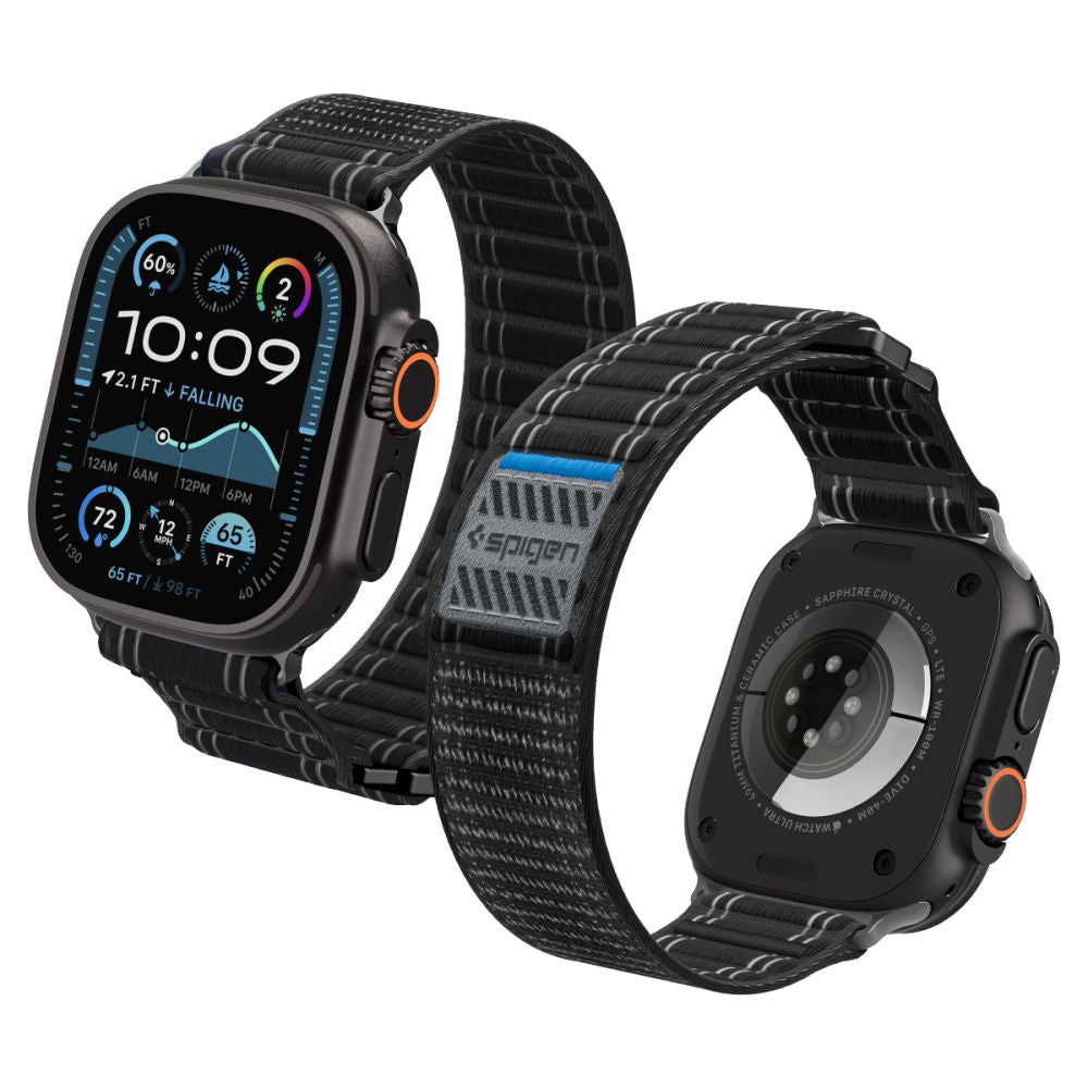 Spigen WBF0 Strap for Apple Watch 49mm / 46mm / 45mm / 44mm Series, Black AMP10141