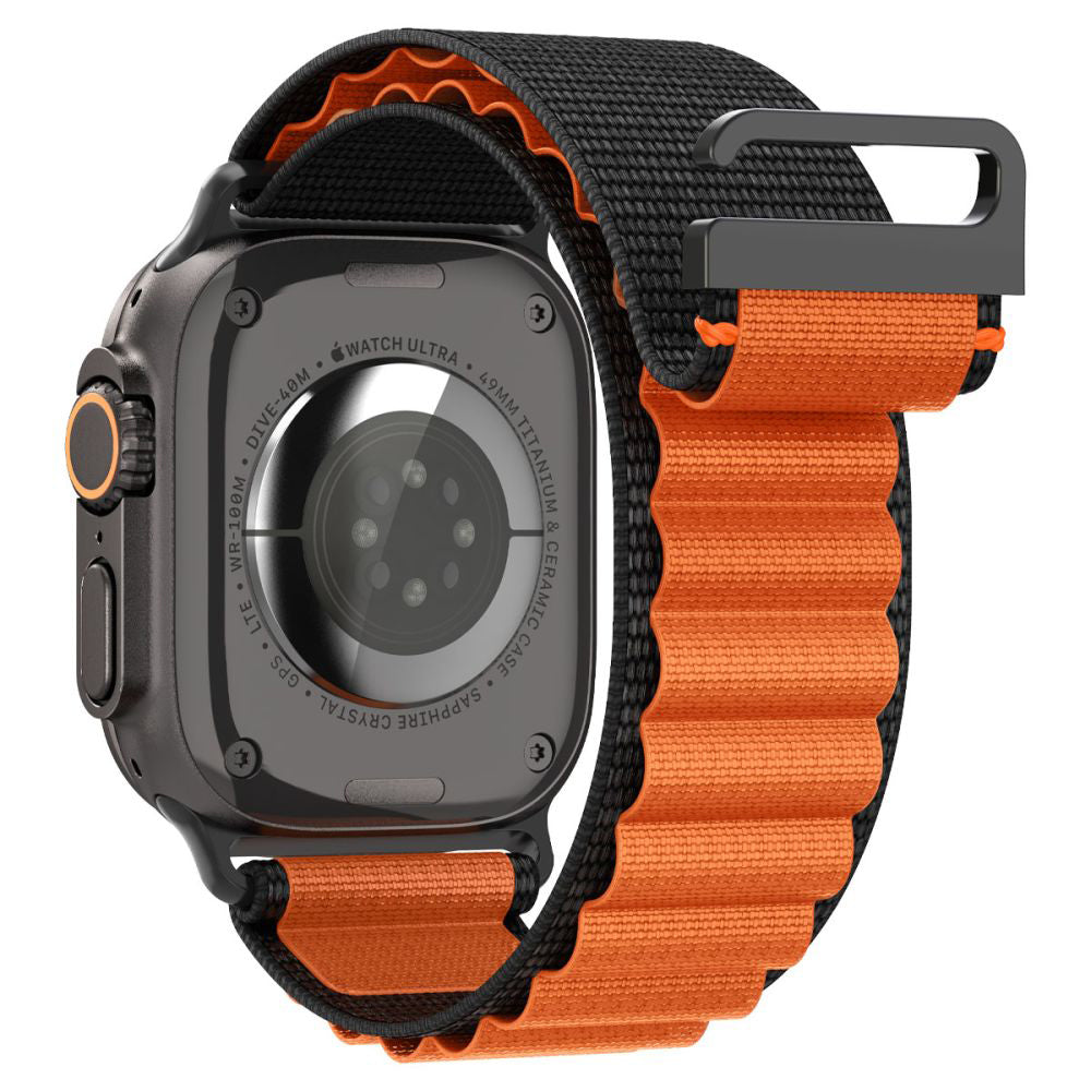 Correia Spigen WBF1 para Apple Watch 49mm / 46mm / 45mm / 44mm Series, Preta Laranja