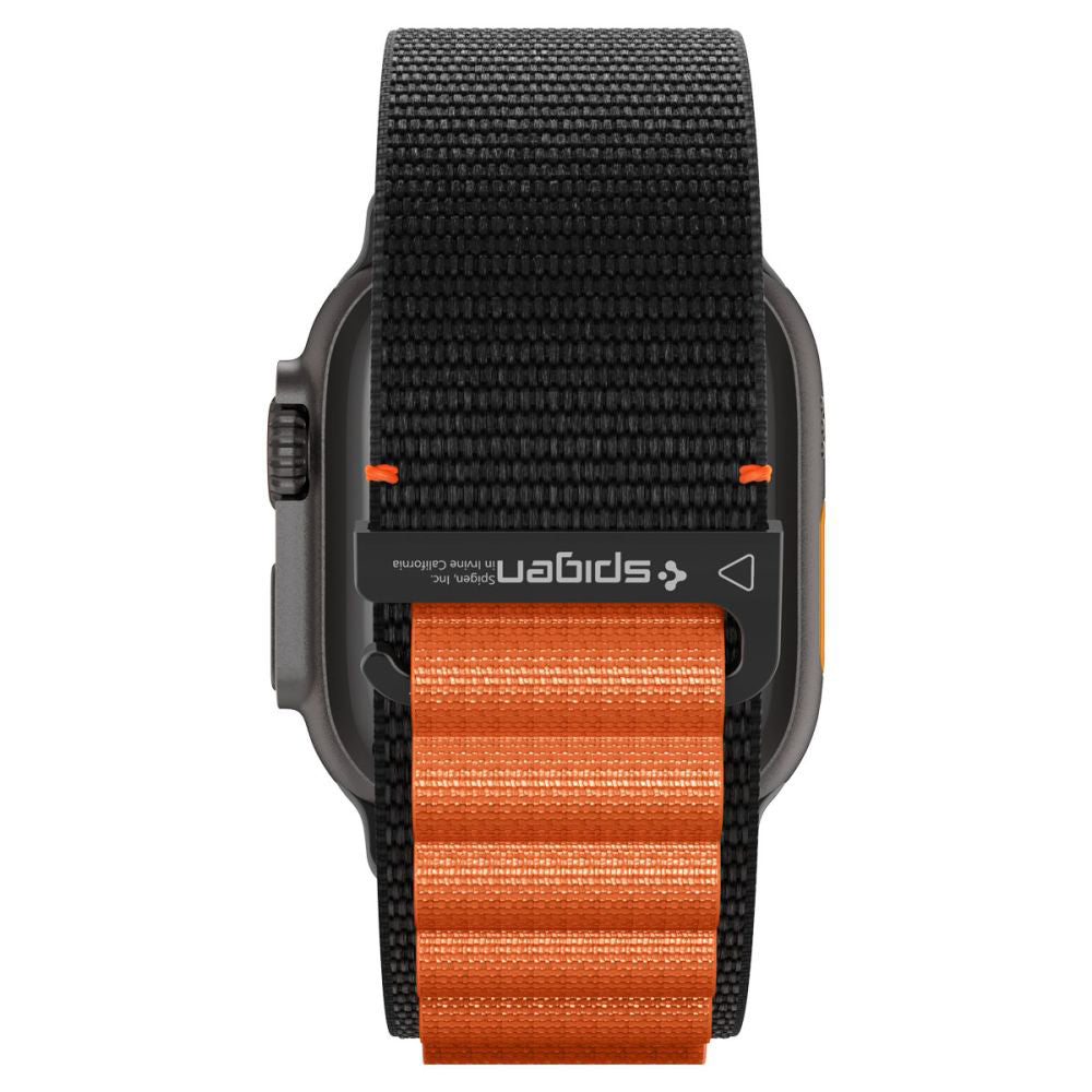 Correia Spigen WBF1 para Apple Watch 49mm / 46mm / 45mm / 44mm Series, Preta Laranja