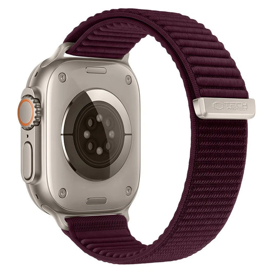 Tech-Protect NylonLoop Strap for Apple Watch 49mm / 46mm / 45mm / 44mm Series, Burgundy