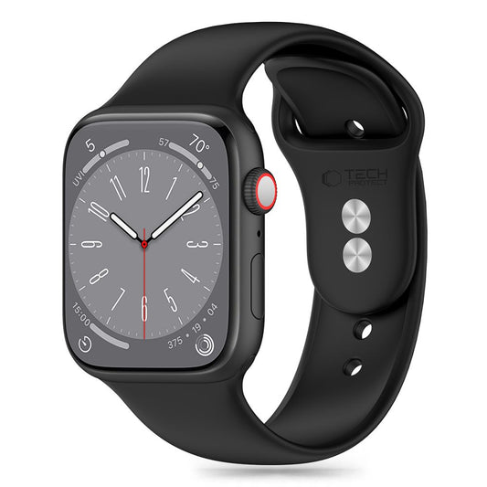 Bracelete de silicone Tech-Protect para Apple Watch séries 49 mm / 45 mm / 44 mm / 42 mm, preto
