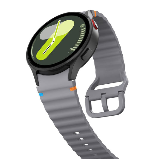 Bracelete desportiva de silicone Tech-Protect para Samsung Galaxy Watch7 / Watch FE / Watch6 / Watch5 / Watch4 Series, cinzento