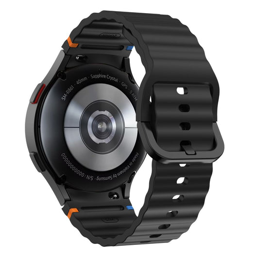 Bracelete desportiva de silicone Tech-Protect para Samsung Galaxy Watch7 / Watch FE / Watch6 / Watch5 / Watch4 Series, preto