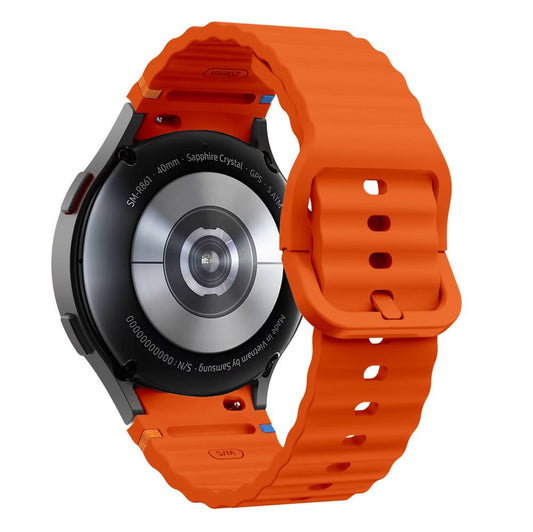 Bracelete desportiva de silicone Tech-Protect para Samsung Galaxy Watch7 / Watch FE / Watch6 / Watch5 / Watch4 Series, cor de laranja