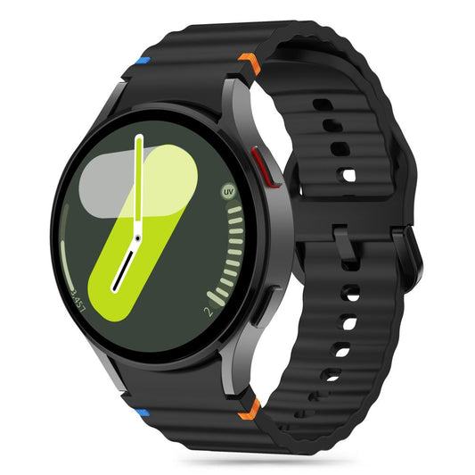 Bracelete desportiva de silicone Tech-Protect para Samsung Galaxy Watch7 / Watch FE / Watch6 / Watch5 / Watch4 Series, preto