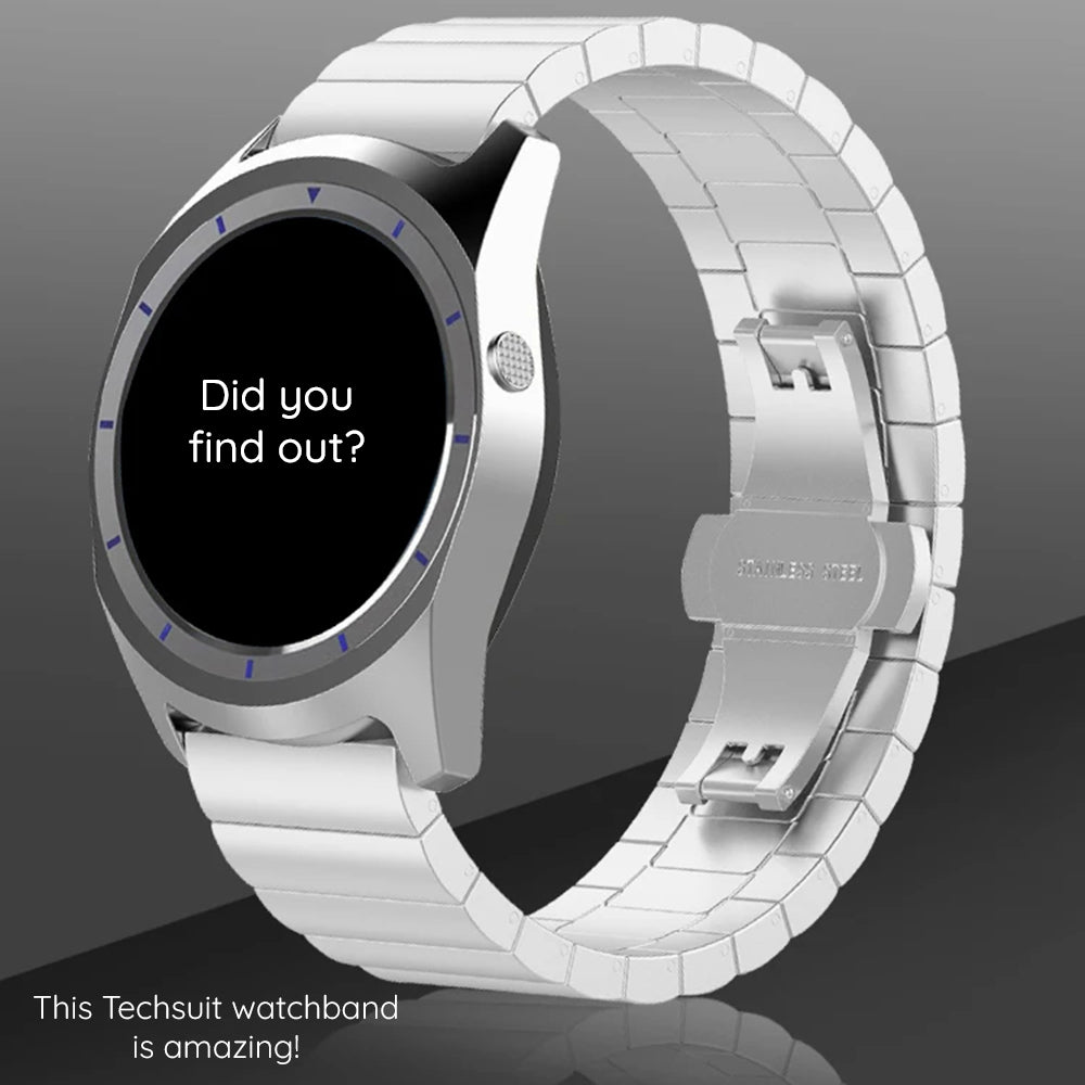 Pulseira Techsuit W012 para Garmin Watch Fenix / Forerunner Series, 22mm, Prateada