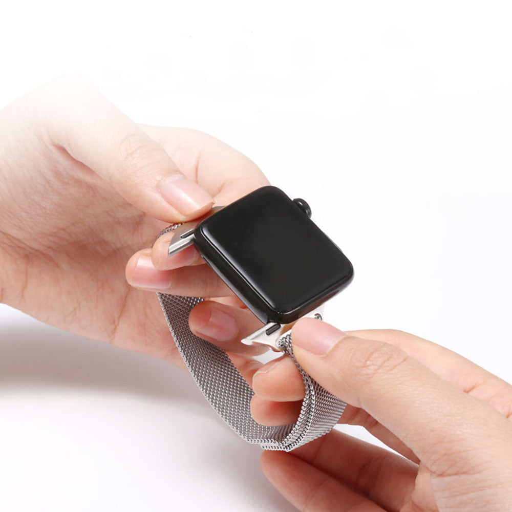 Correia Techsuit W034 para Apple Watch 49mm / 46mm / 45mm / 44mm / 42mm Series, Prateada