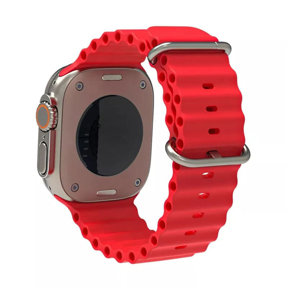 Curea Techsuit W038 para Apple Watch 49mm / 46mm / 45mm / 44mm / 42mm Series, Vermelho Escuro
