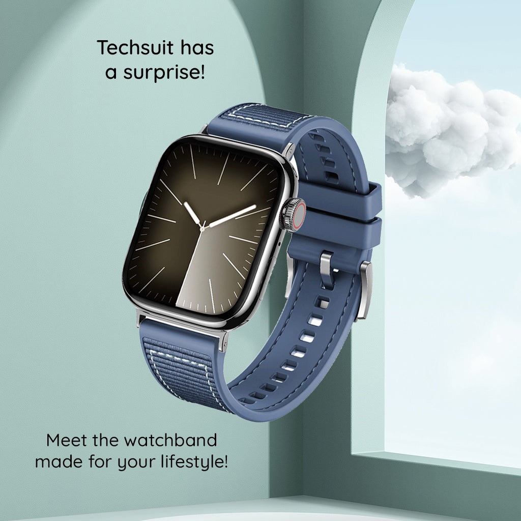 Correia Techsuit W051 para Apple Watch 42mm / 41mm / 40mm / 38mm Series, Preta