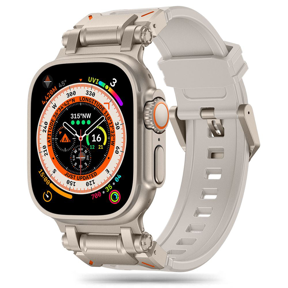 Correia Techsuit W064 para Apple Watch 49mm / 46mm / 45mm / 44mm / 42mm Series, Prateada