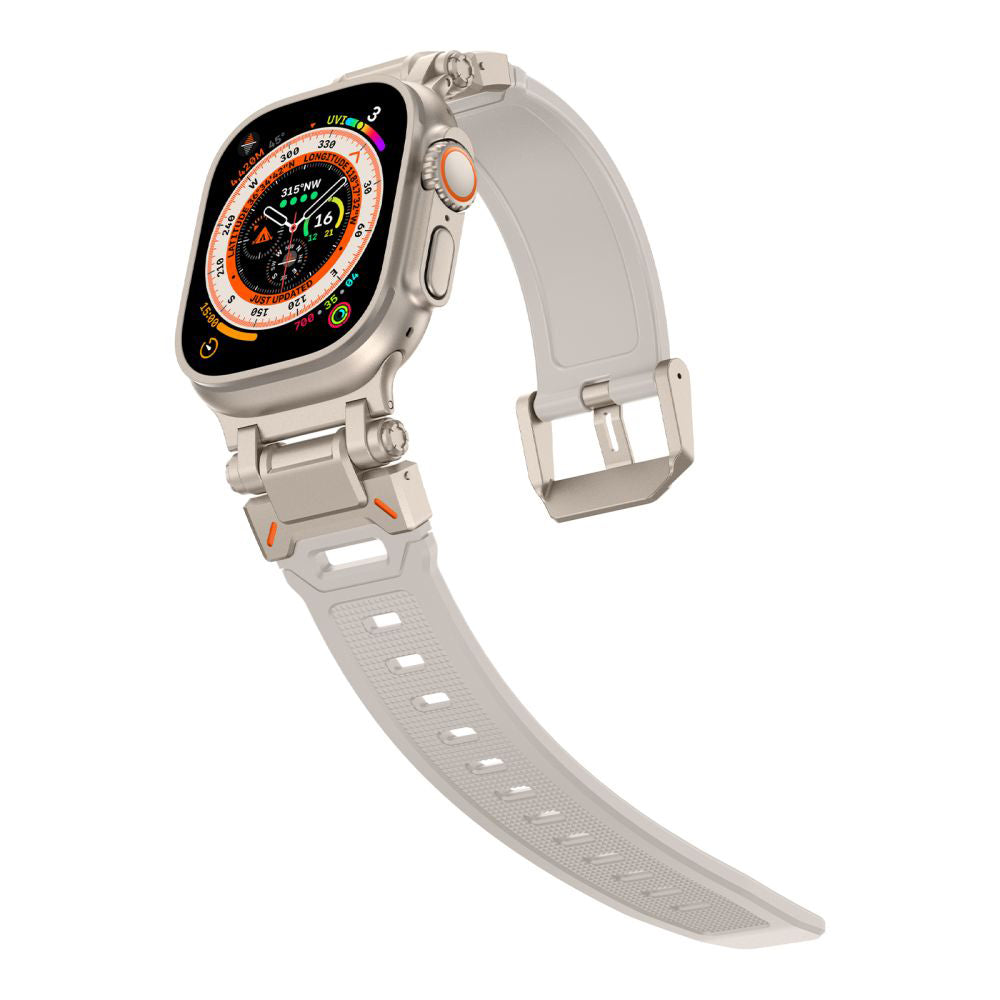 Correia Techsuit W064 para Apple Watch 49mm / 46mm / 45mm / 44mm / 42mm Series, Prateada