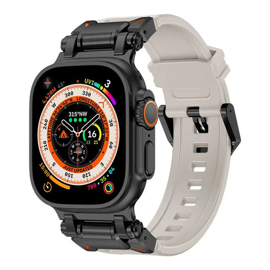 Correia Techsuit W064 para Apple Watch 49mm / 46mm / 45mm / 44mm / 42mm Series, Preta Cinza